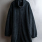 "Vintage fine ribbed knit stand-up collar jacket"