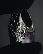 "YVES SAINT LAURENT" 00’s Amethyst stone signet ring