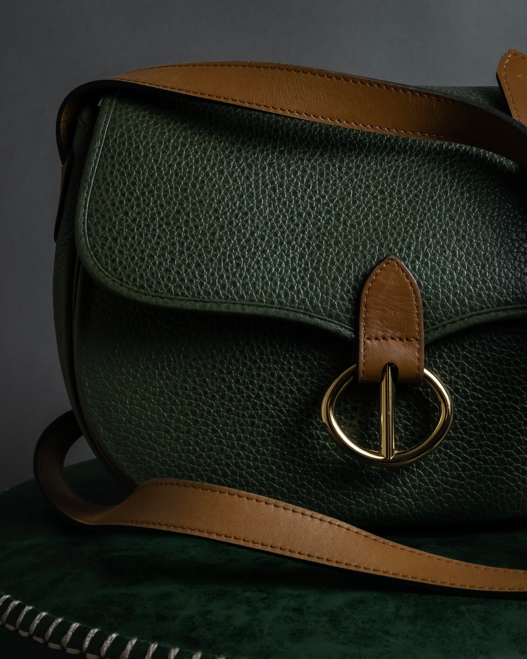 "Christian Dior" 80’s-90’s equestrian grain leather shoulder bag