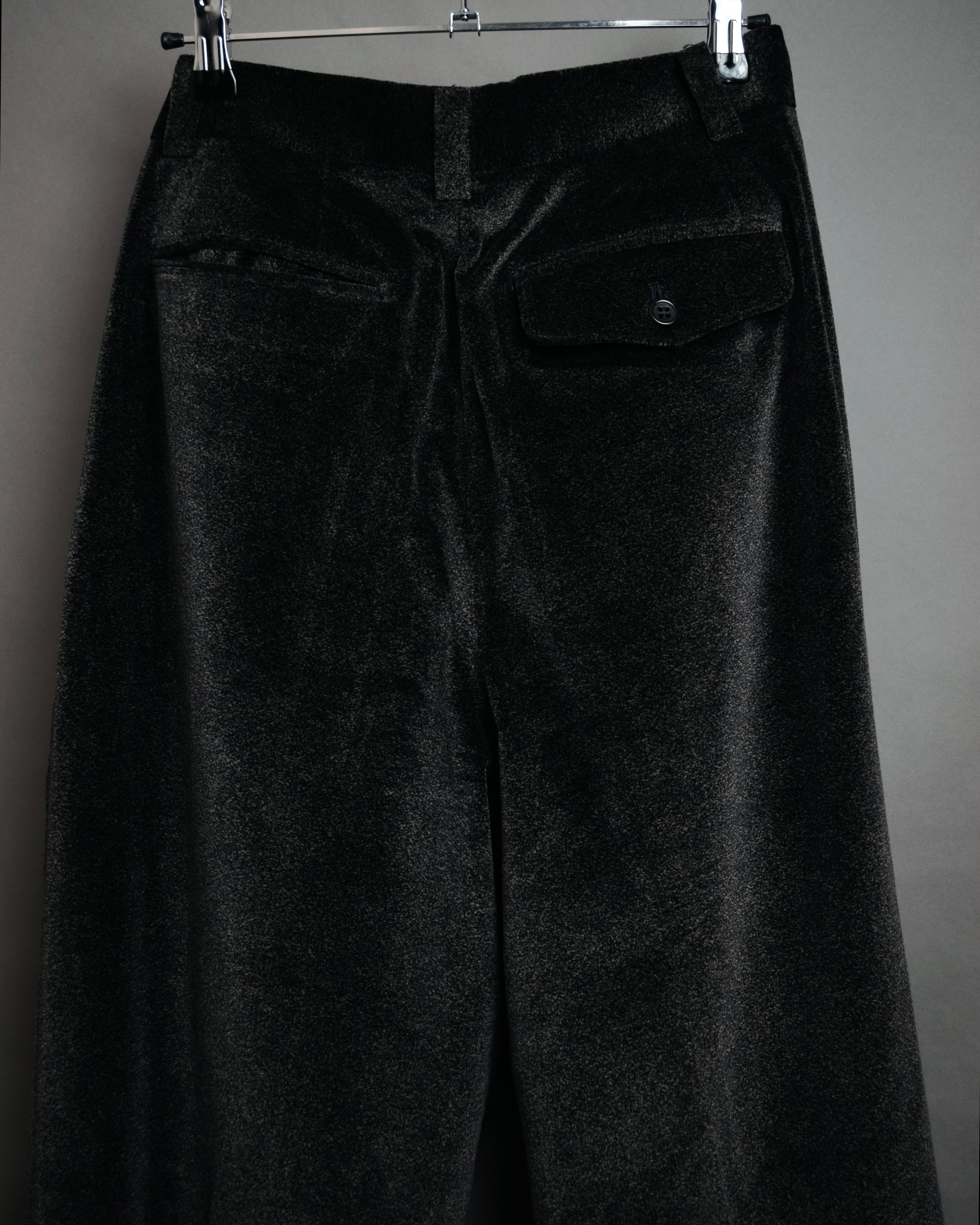 “Christian Dior MONSIEUR” 80’s-90’s Velour two tuck wide trousers