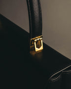 "Salvatore Ferragamo" 90's-00's Structured gancini leather top handle bag
