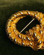 "Christian Dior" 80's-90's Sculptural gold tone brooch