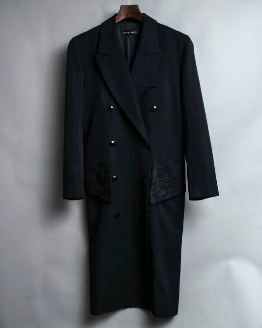 Hiroko Koshino Thin Long Embroidered Coat