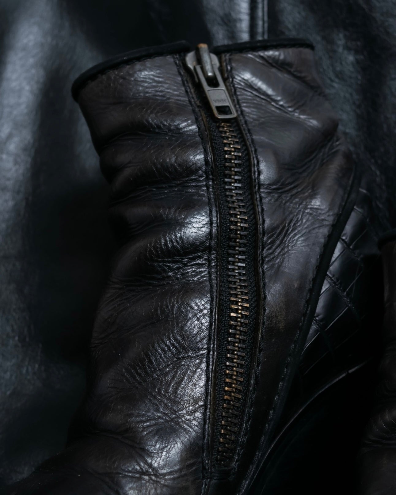 "Haider Ackermann" different material leather boots