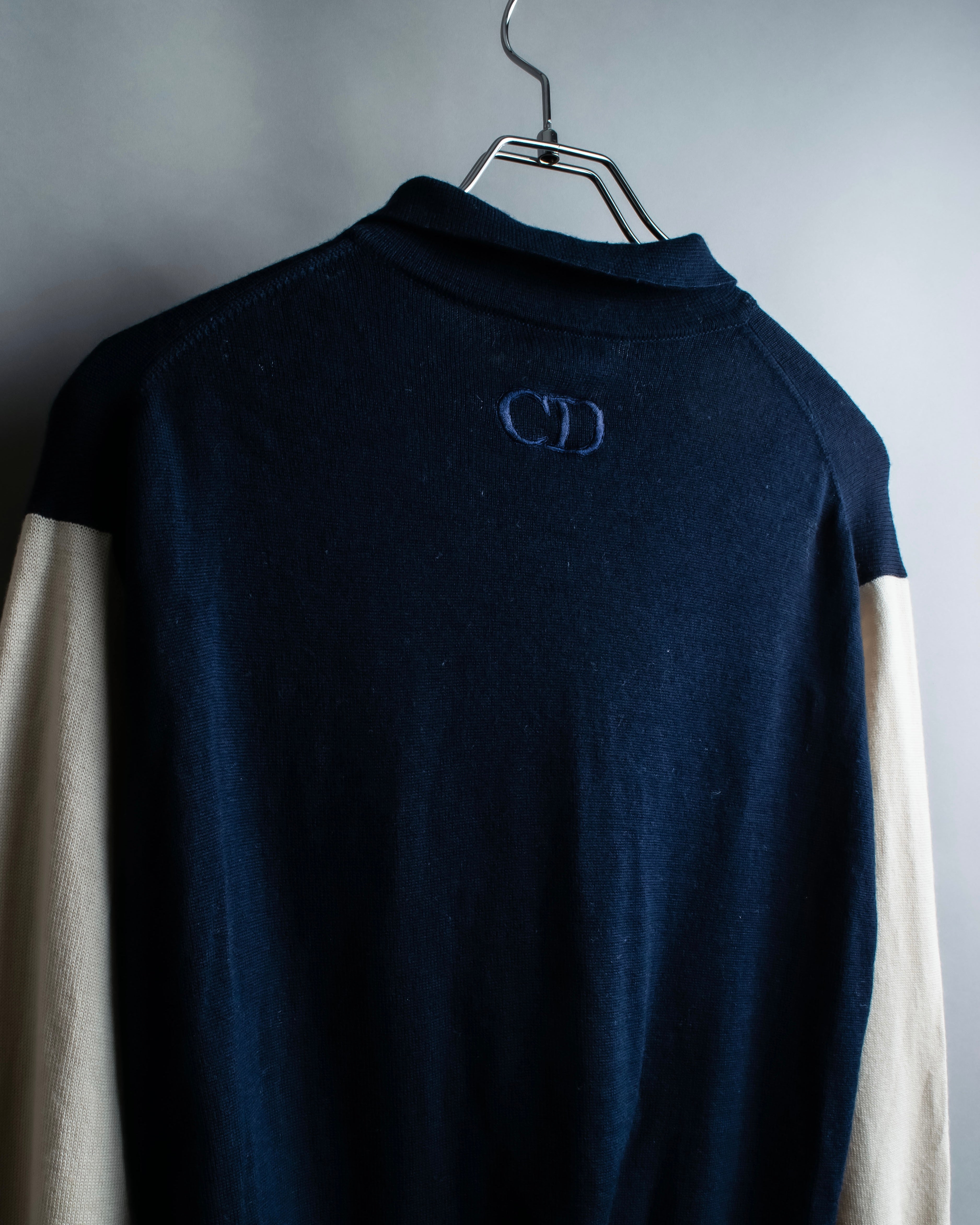 “Christian Dior” CD designed bicolor knit polo