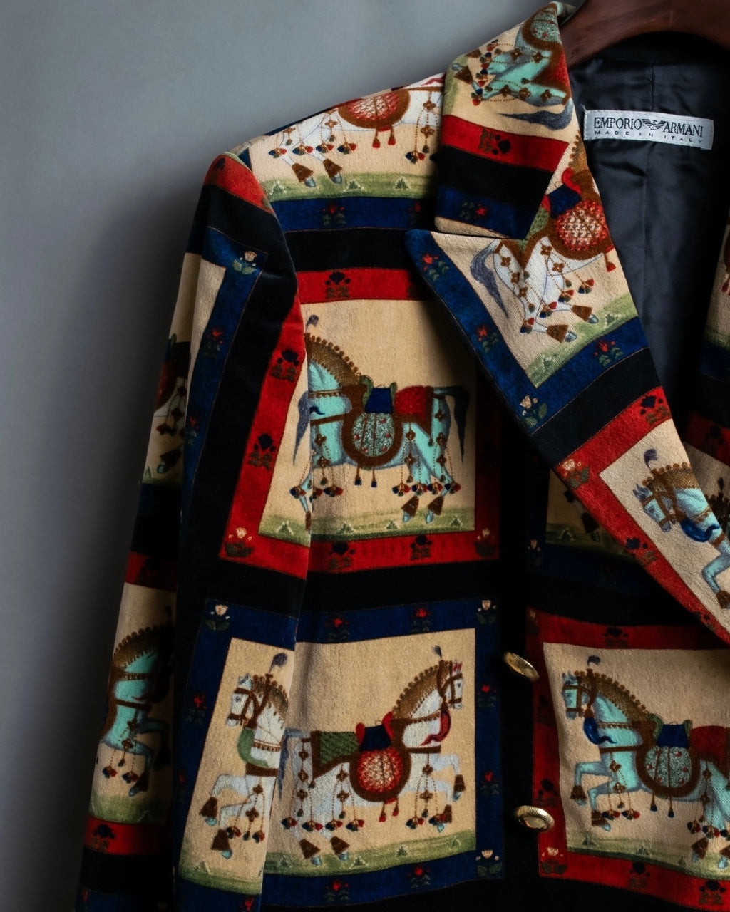 "EMPORIO ARMANI" Total Horse Pattern Four Button Jacket