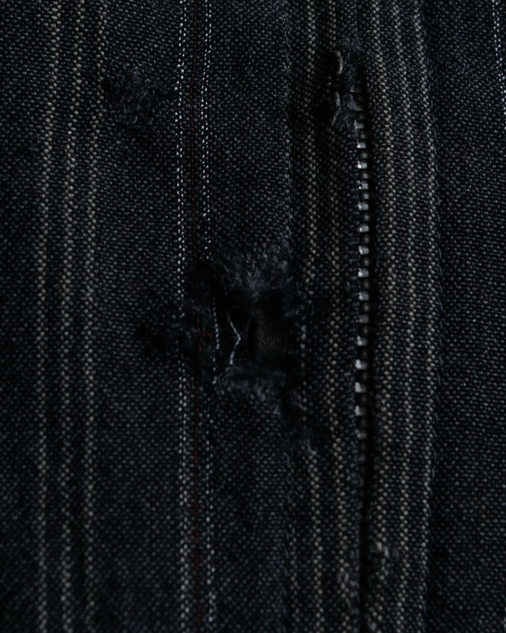 "Comme des Garcons Homme" distressed zip-up striped blouson