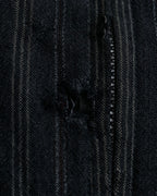 "Comme des Garcons Homme" distressed zip-up striped blouson