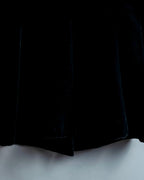 Collarless Beautiful Silhouette Velor Tailored Jacket