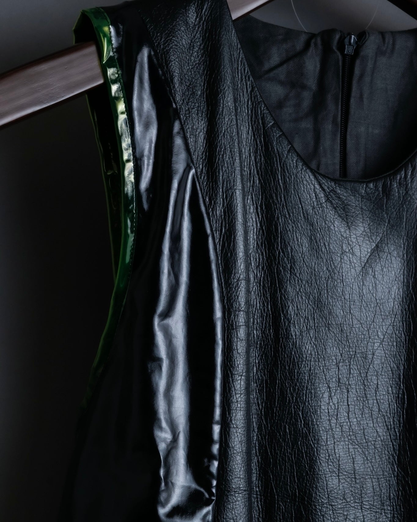 "UNDERCOVER" leather pvc combination dress