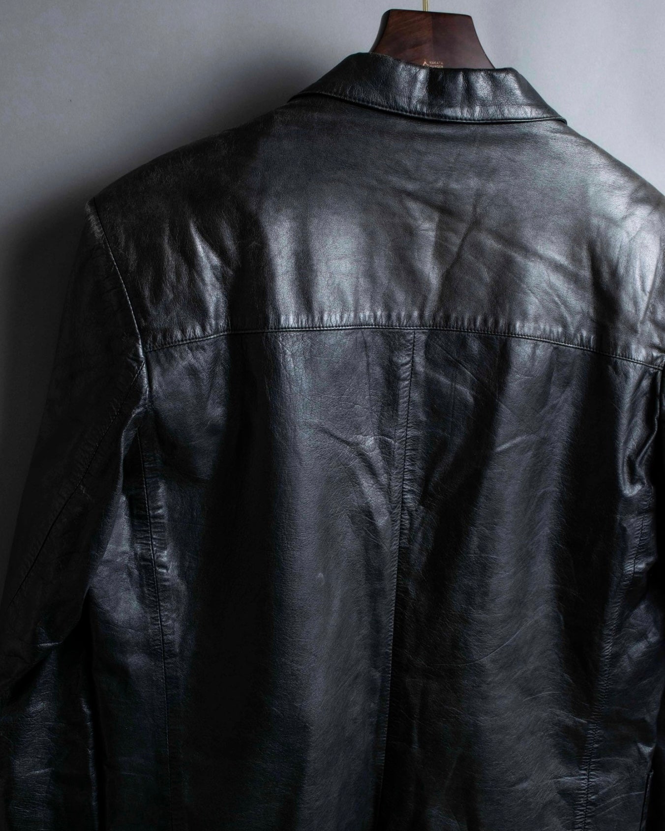 "Calvin Klein" Faded leather tailored jacket