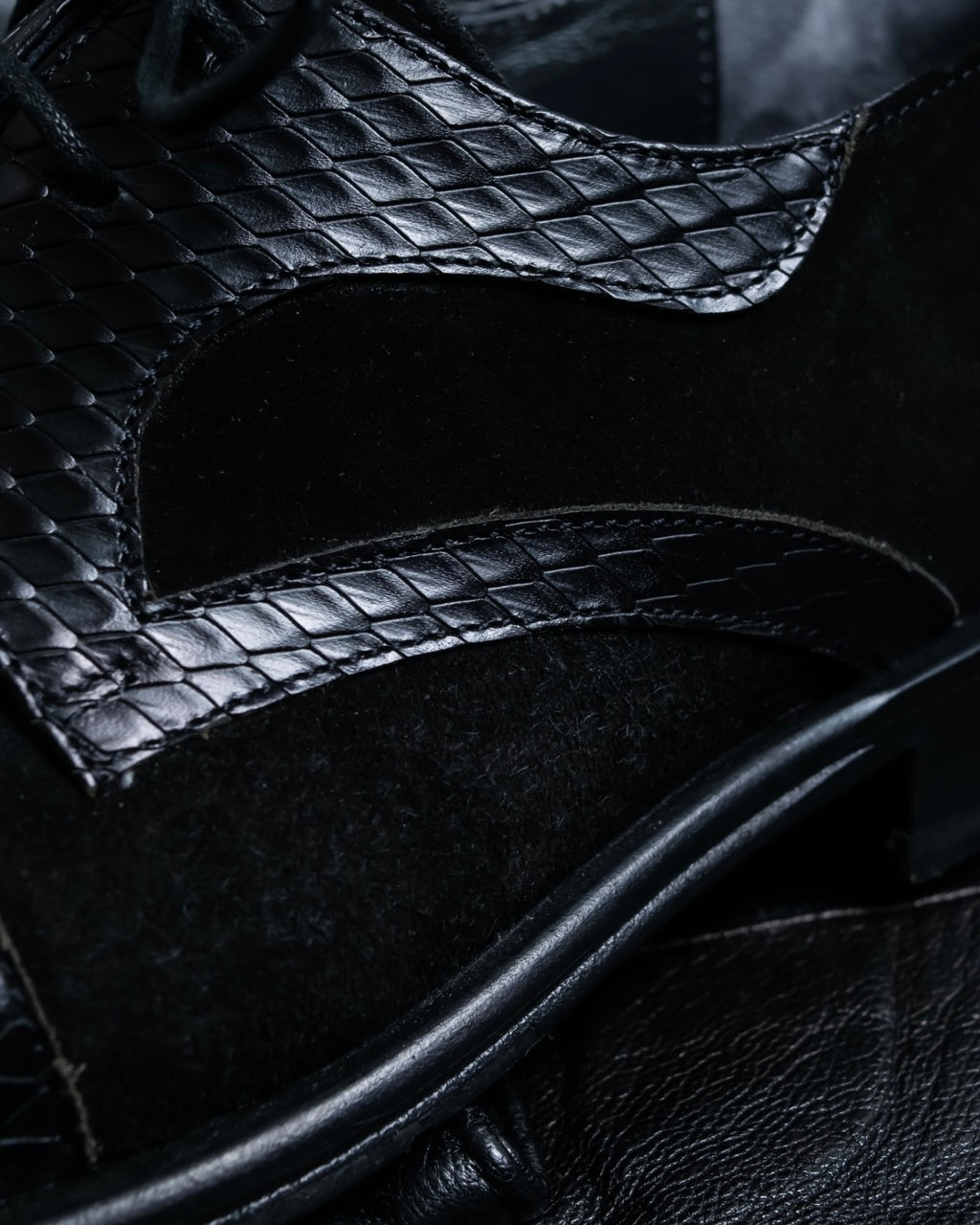 Python leather combination loafers