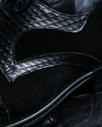 Python leather combination loafers