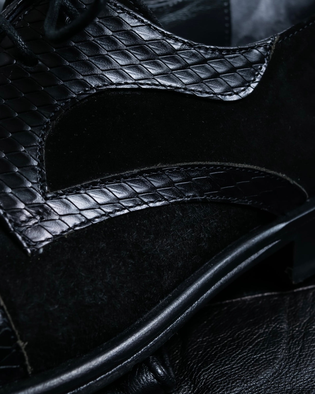 Python leather combination loafers