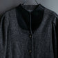 Italian herringbone cowhide combination short jacket