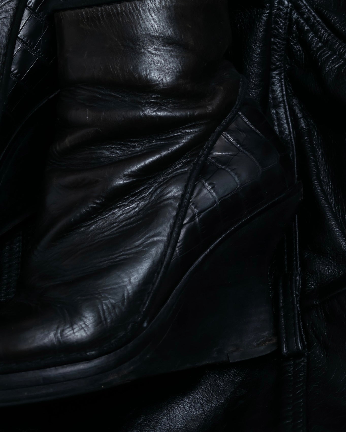 "Haider Ackermann" different material leather boots