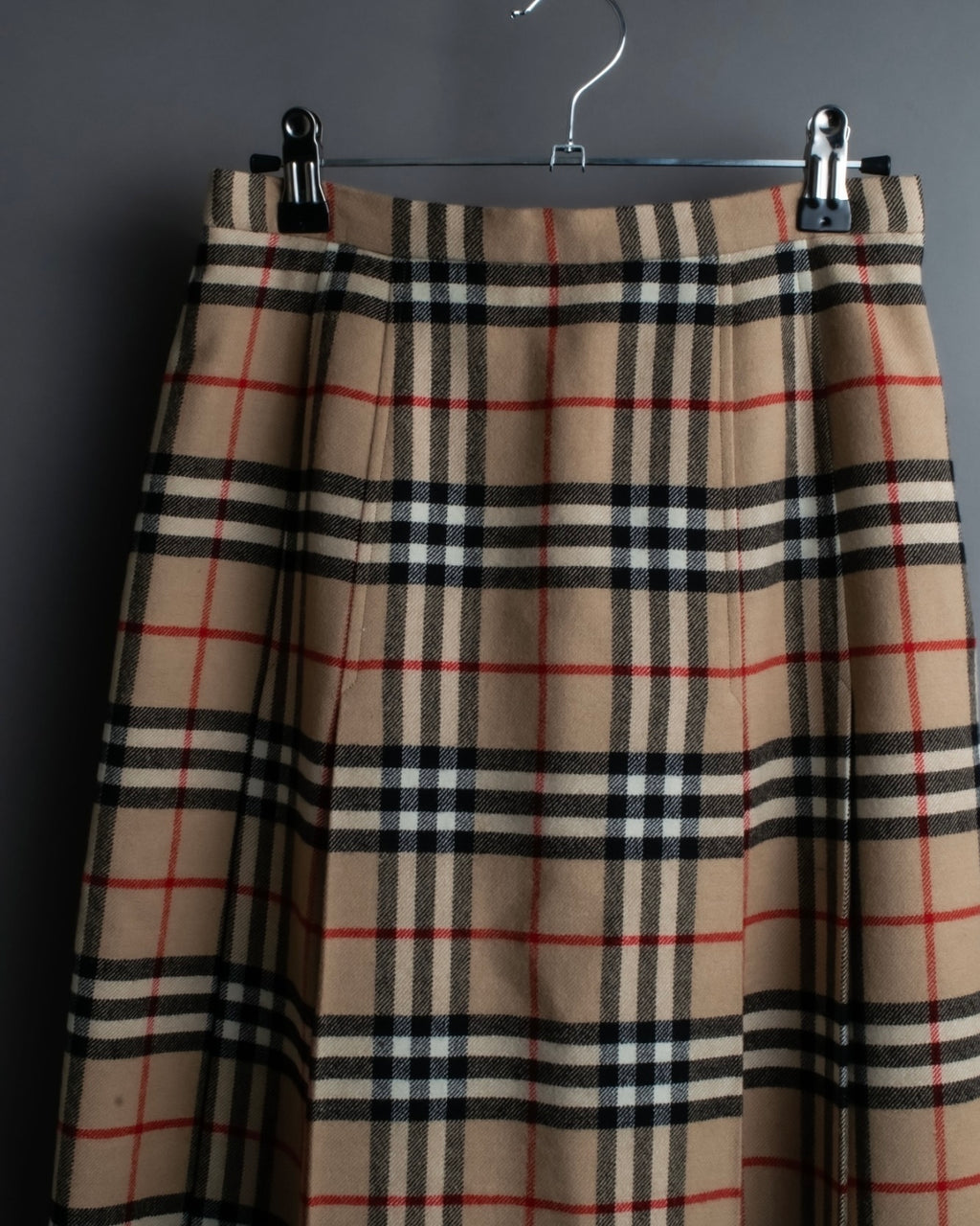 "Burberry's (70-80's)" Nova check side zip pleated skirt