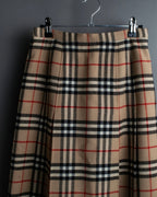 "Burberry's (70-80's)" Nova check side zip pleated skirt