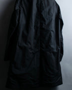 "GUCCI" Fly front knit layered double zip long coat