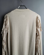 "MM6" Arm fringe design knit dress