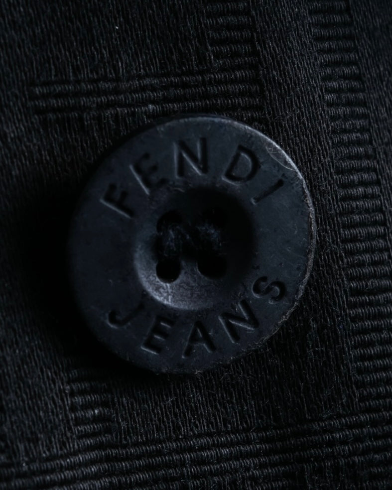 “FENDI jeans” Zucca pattern spring double breasted coat