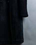 "BALENCIAGA" Opossum Fur Boa Leather Special Coat