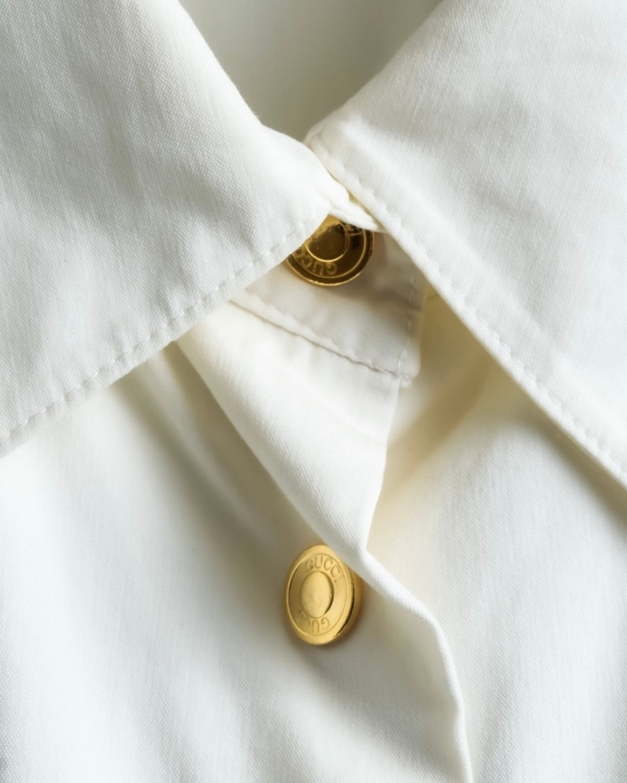 "GUCCI" zip pocket designed gold buttons shirt