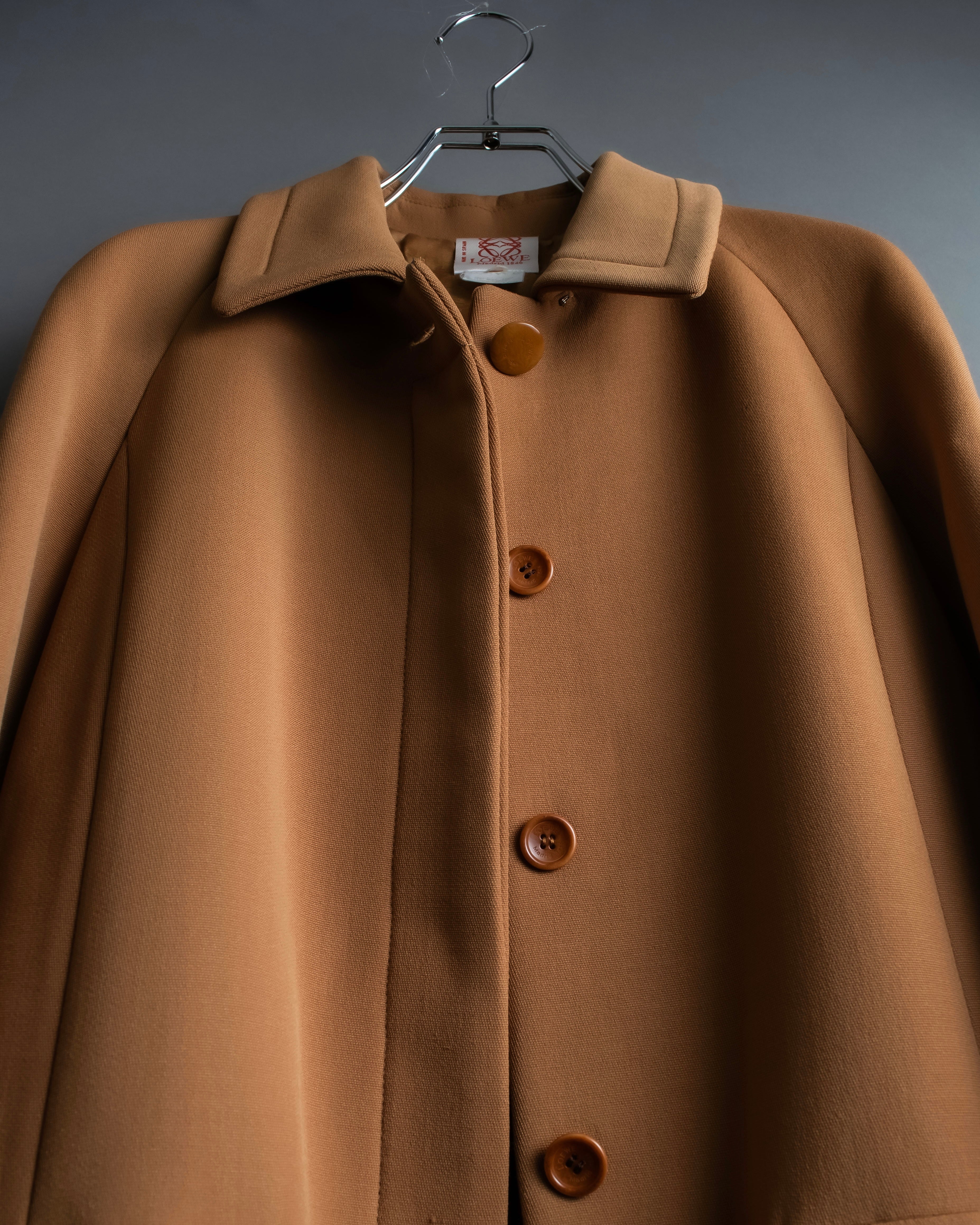 “LOEWE” beautiful cut raglan sleeve Lana wool 100% coat