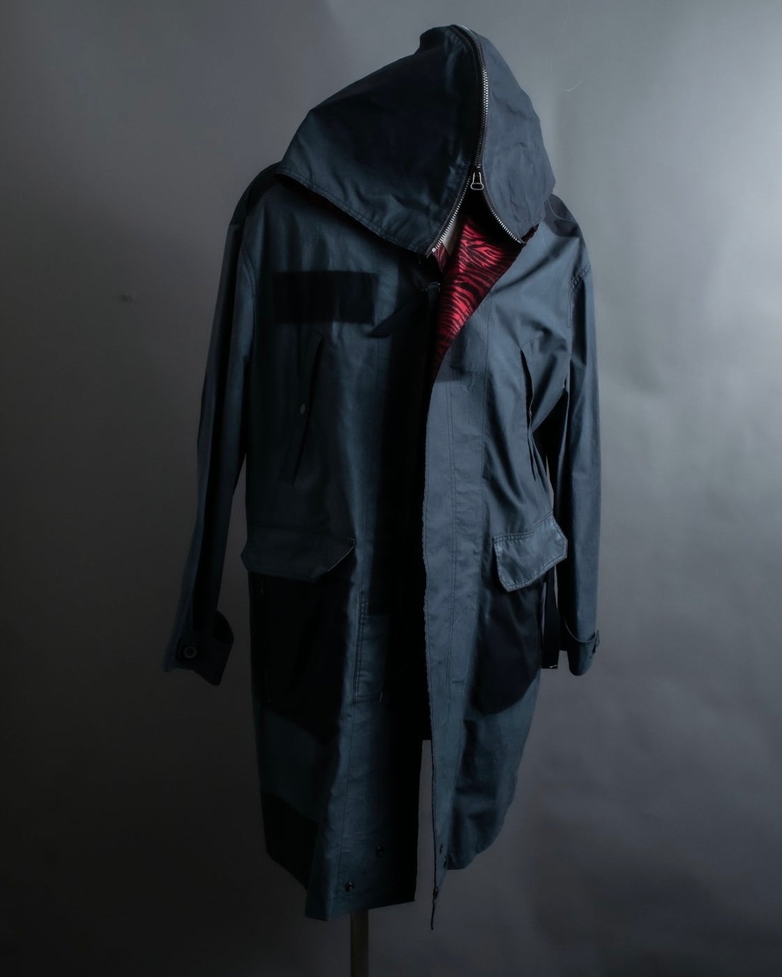 "LANVIN paris" mint condition silk blend double zip spring coat