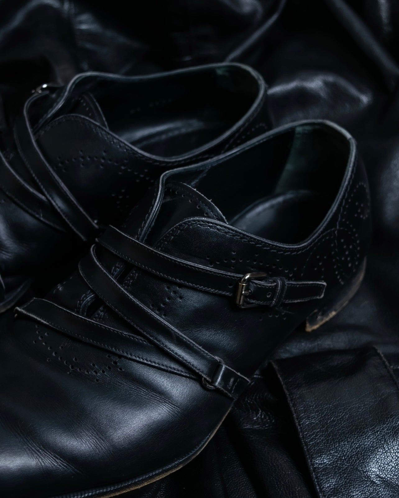 "Louis Vuitton" leather strap dress shoes