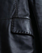 "Emporio Armani" leather stitch special design jacket