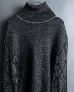 "VERSUS" Mohair blend lana wool high neck design knit