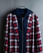 “John UNDERCOVER” gown designed check long hoodie