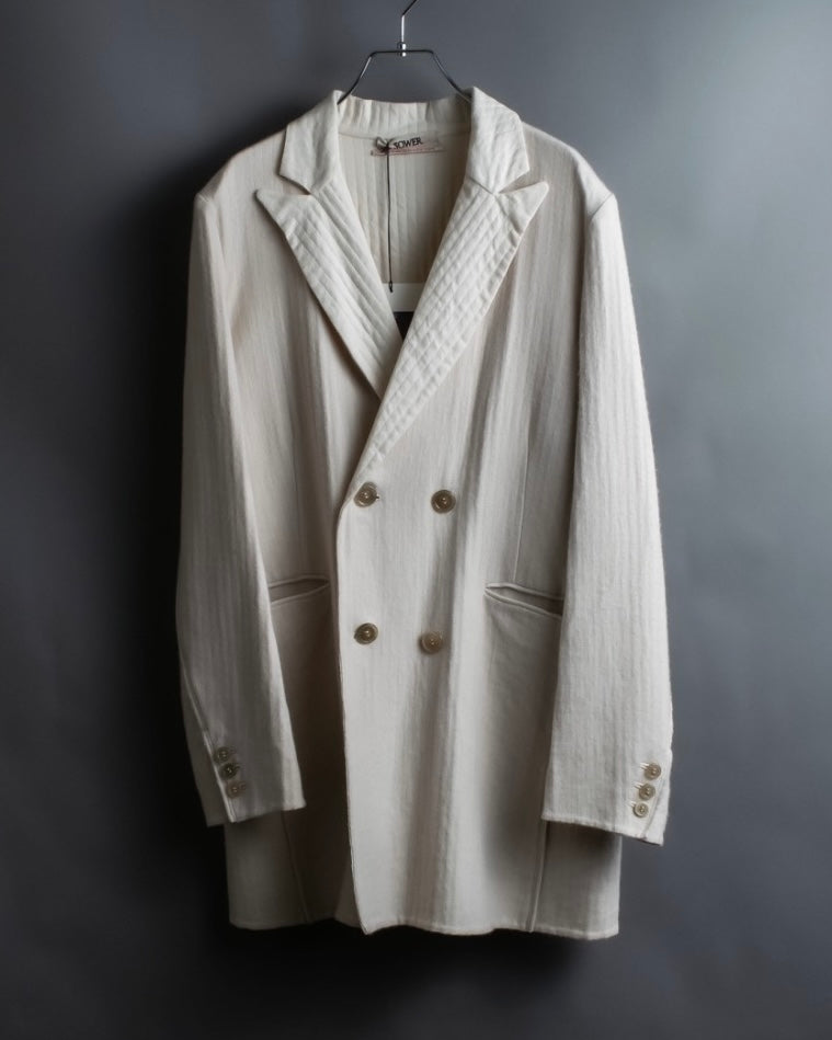 "SOWER" cashmere cotton double breasted tailored jacket