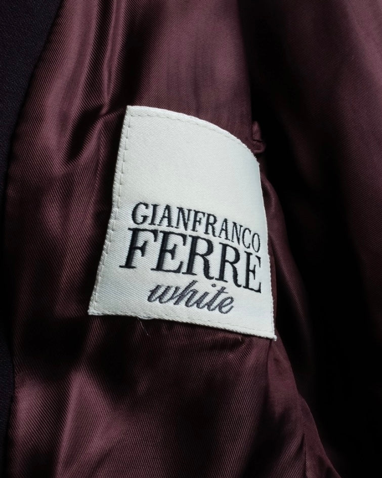 "GIANFRANCO FERRE white" riders design double zip coat