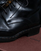 "Louis Vuitton" square toe leather lace-up boots