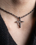 “Tiffany&Co”twisted cross designed silver 925 necklace