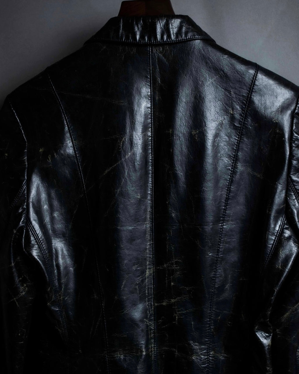 "STEFANO MORTARI" Archive leather crack design jacket
