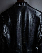 "STEFANO MORTARI" Archive leather crack design jacket
