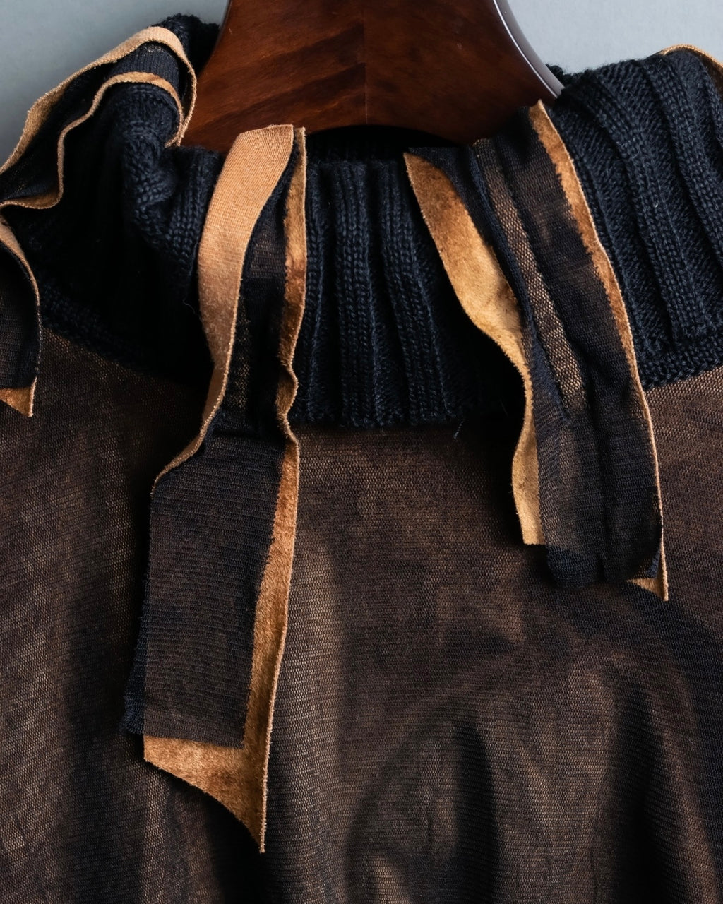 90's Italian sheer layered gathered knit