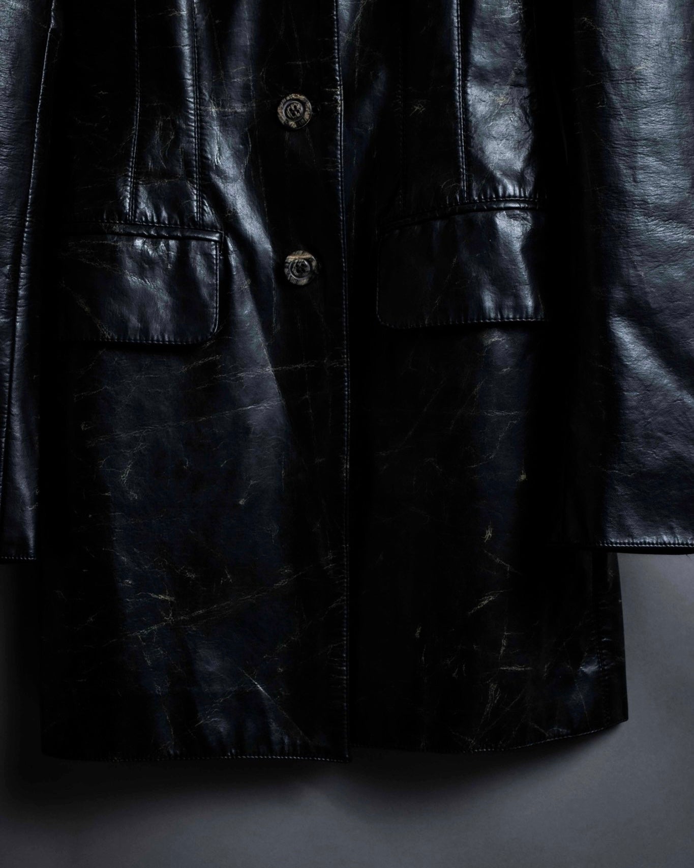 "STEFANO MORTARI" Archive leather crack design jacket