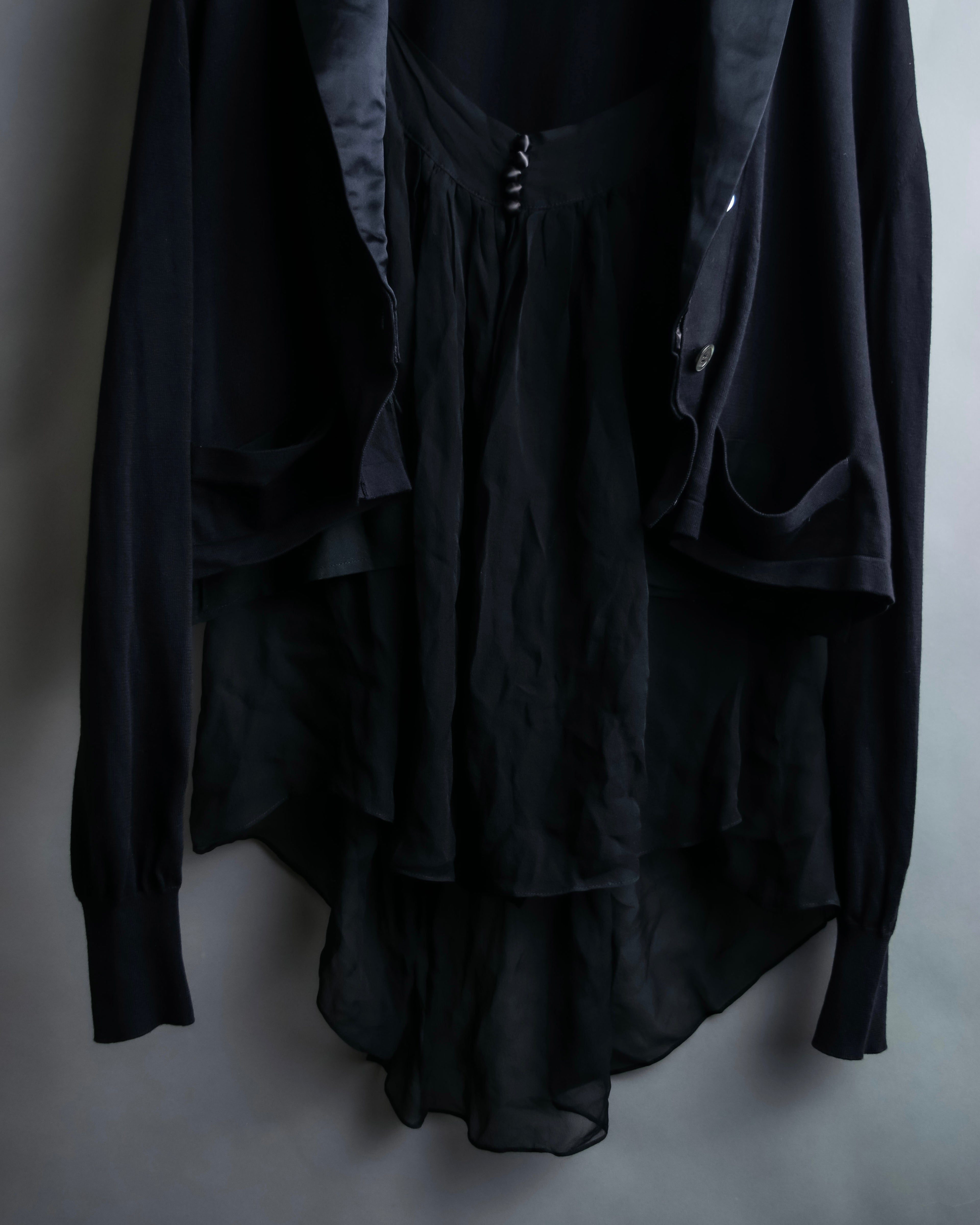 "sacai" Sheer corset layered cardigan jacket