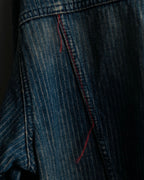 "Levi's Redloop" Aging process pencil stripe denim jacket