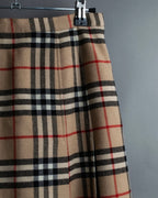 "Burberry's (70-80's)" Nova check side zip pleated skirt