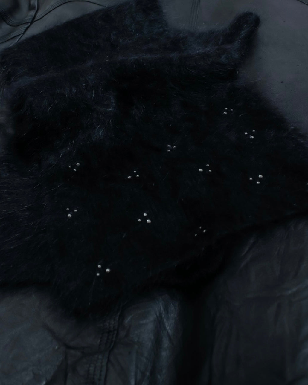 "KATHARINE HAMNETT LONDON" Angora wool shaggy scarf