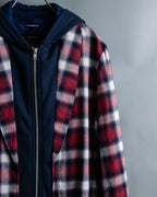 “John UNDERCOVER” gown designed check long hoodie