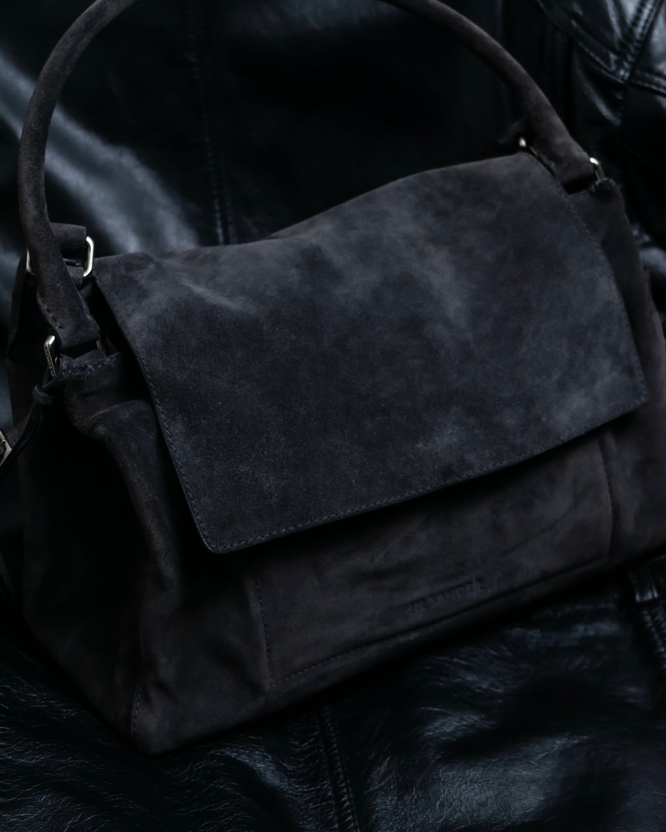 "JIL SANDER" Beautiful suede leather handbag
