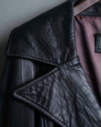"PEAU D' ANÉ" wide lapel leather coat