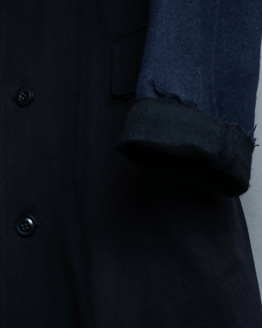 "Y's 2018 aw" Long coat with euphemistic lapels and different materials