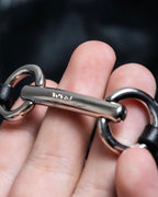 PRADA silver hoop leather bracelet